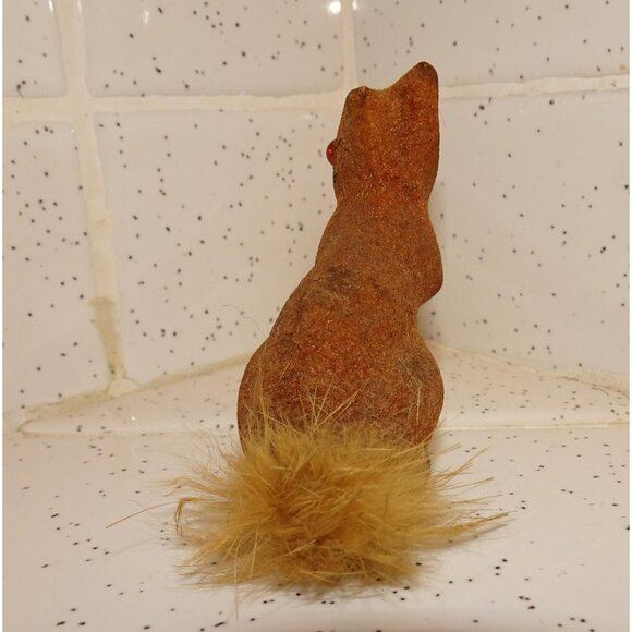 Vintage Wagner Flocked Squirrel Figurine w/ Acorn Germany antique kitsch figure - Picture 10 of 11
